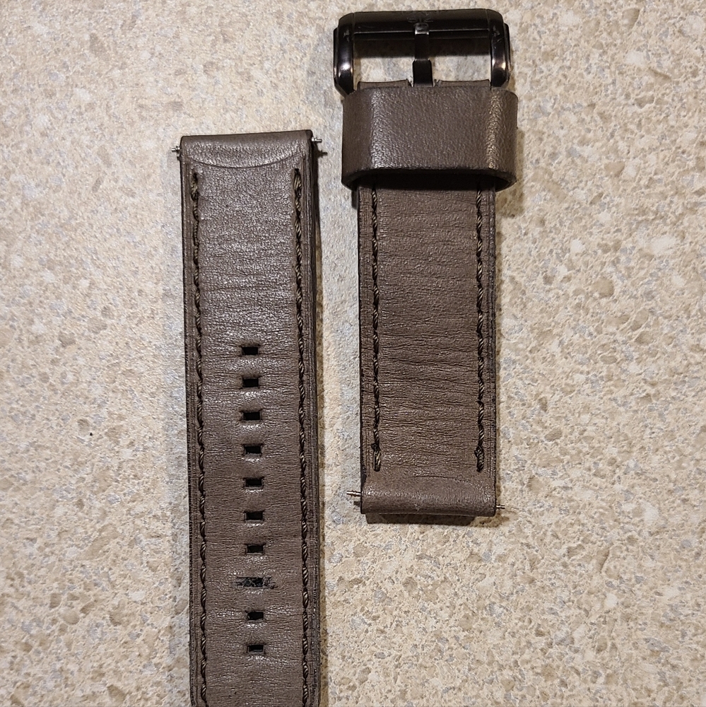 Gray Leather Fossil 24mm Watch Strap